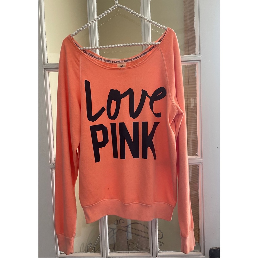 Rare PINK Off The Shoulder Sweater